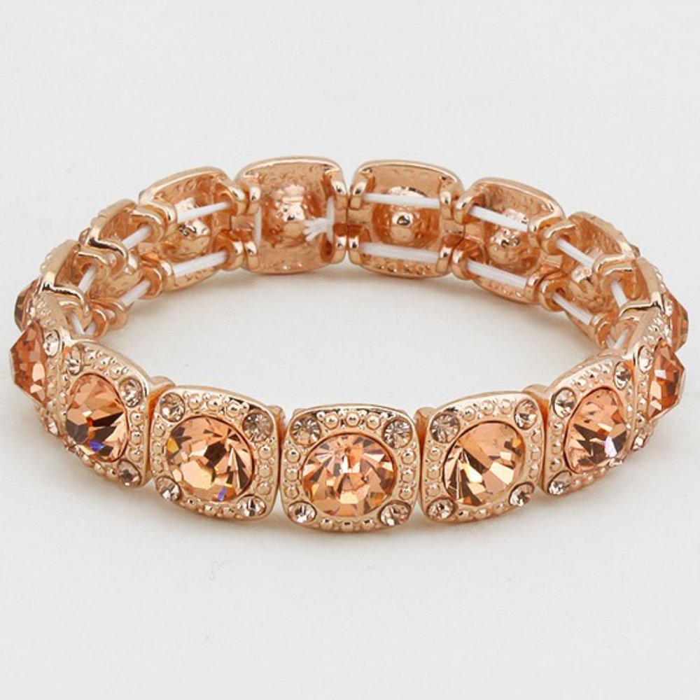 Last One 🌟 Rose Gold Crystal Stretch Bracelet